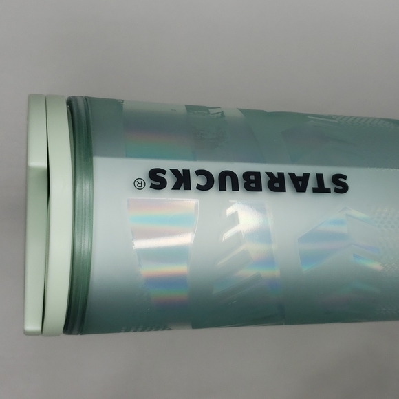 (3/$30) STARBUCKS 16 FL oz tall holographic turquoise coffee tea tumbler - Picture 2 of 4